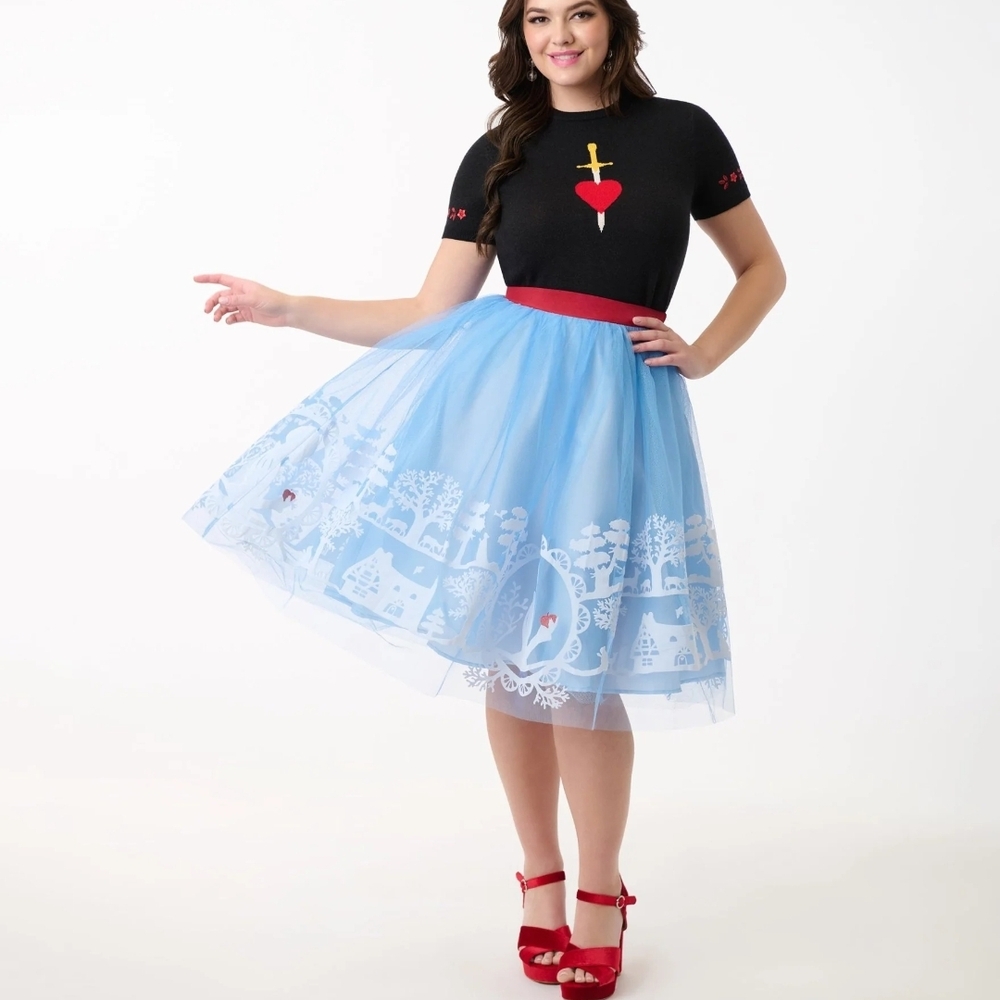 Disney's Snow White Collection by Unique Vintage Baby Blue Flocked Tulle